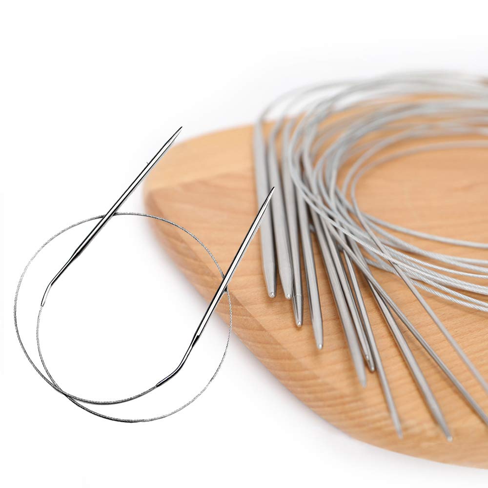 NSIWEM AIGUILLE À Tricoter Circulaire 80 Cm 9 Pièces