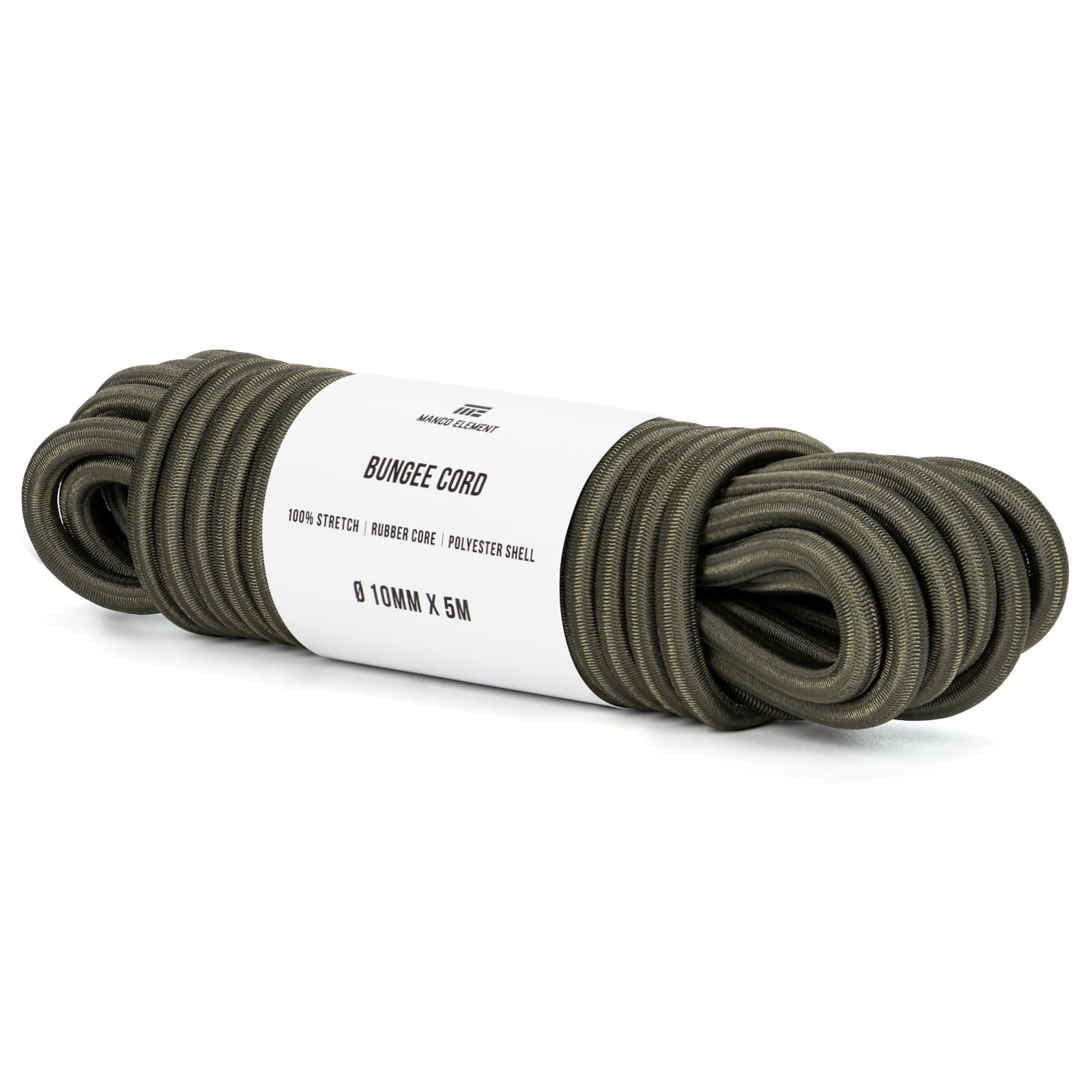 Manco Element Army Green Bungee Cord 10Mm X 5M Elastic Cord Shock Cord
