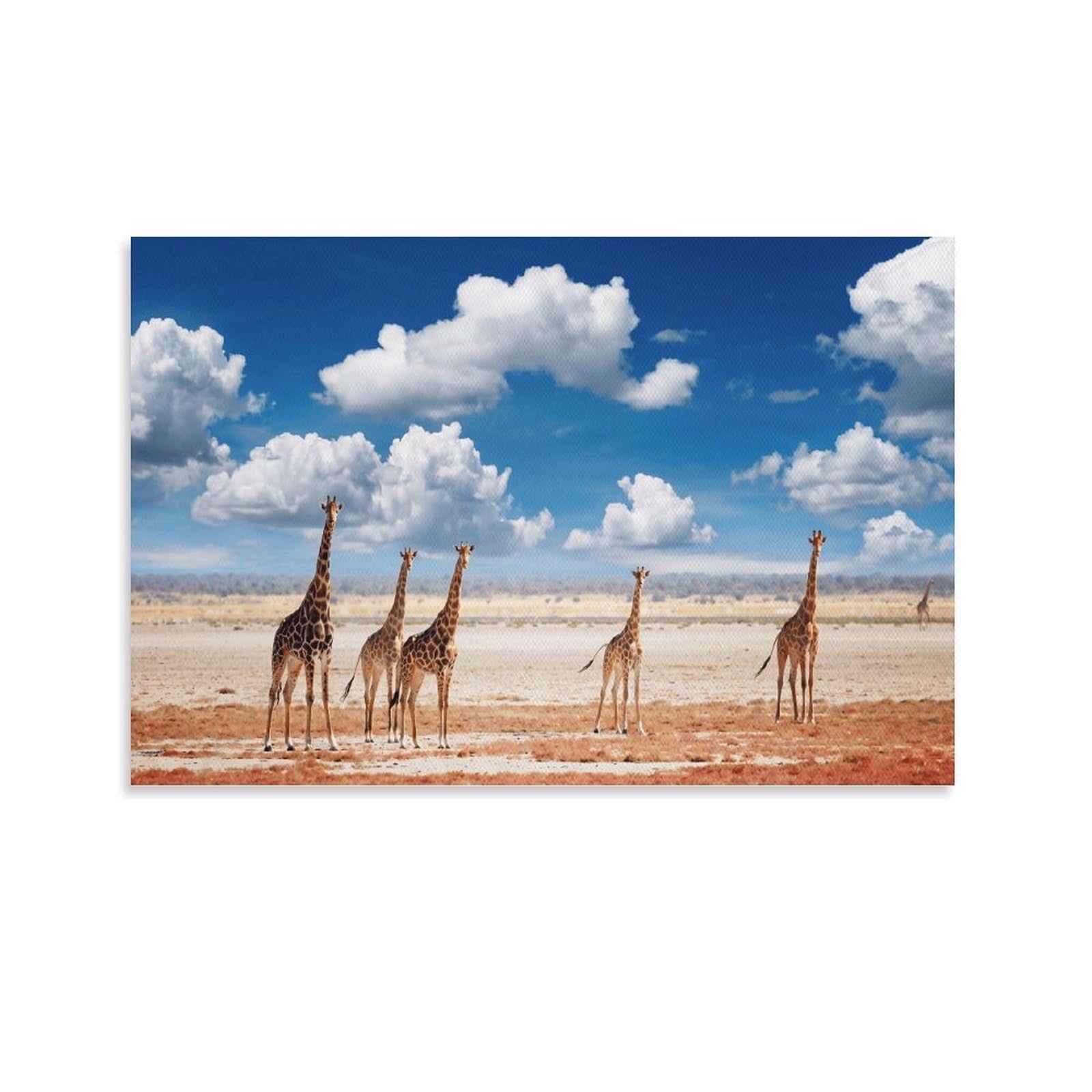 XPASHIQWC African Grassland Giraffe Wall Decor Poster Canvas Prints Picture Modern Canvas Wall Art Picture Wall Hanging for Living Room Bedroom Home Decorations 08x12inch(20x30cm)