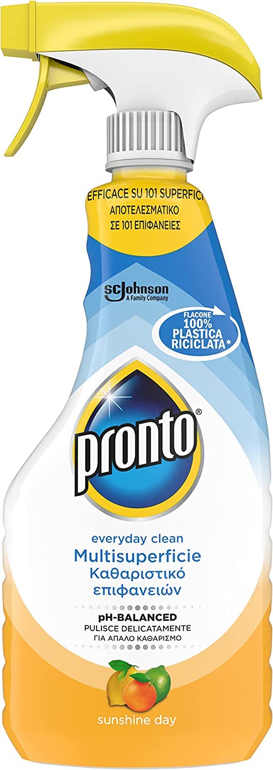 Pronto Detergente Multisuperficie Agrumi - Limpiador multisuperficie con equilibrio de pH, aroma cítrico, botella reciclable, paquete de 500 ml