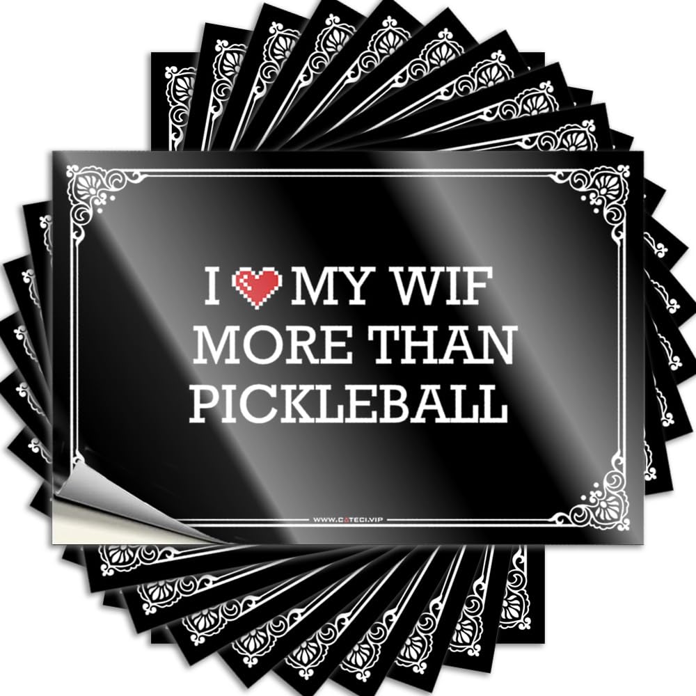 Tattoo Boys Motorcycle Reading Hard I Love My Wife More Than Pickleball - Scratch Resistant Stickers(12X18CM)