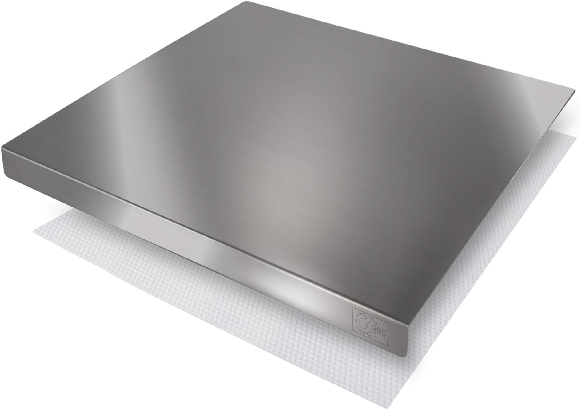 Cutting Board Kitchen "Antonino" Stainless Steel 304 With Non-slip Mat Made In Italy Certified Worktops Saver chopping Boards For Kneading Bread Pizza serving tray trivet hot pad cheese fruit platter