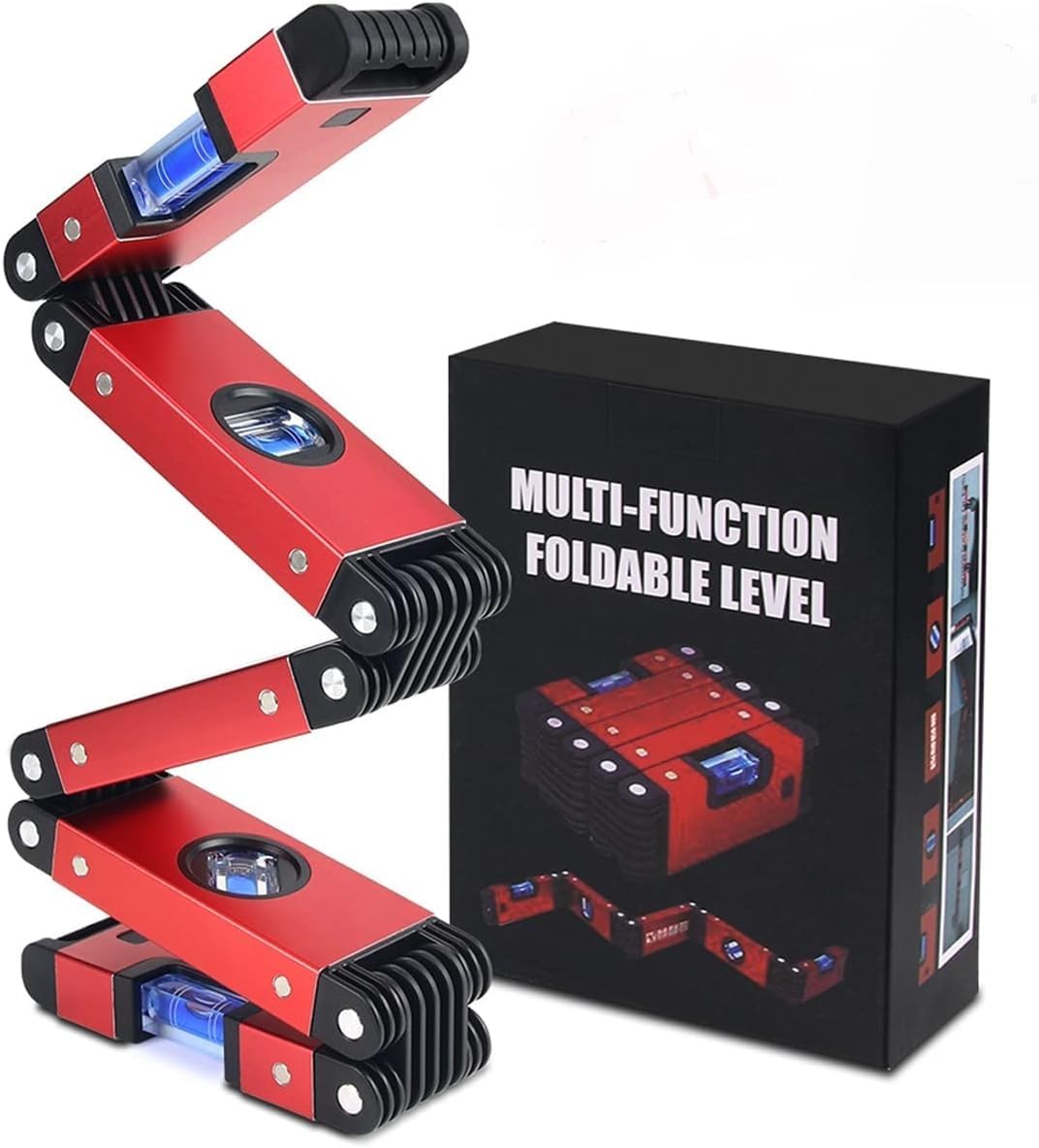 Multi-Function Foldable Level Measuring Tool 28 Inch Folding Magnetic Woodworking Tools Bubbles Accurate Multi-Angle Measurement