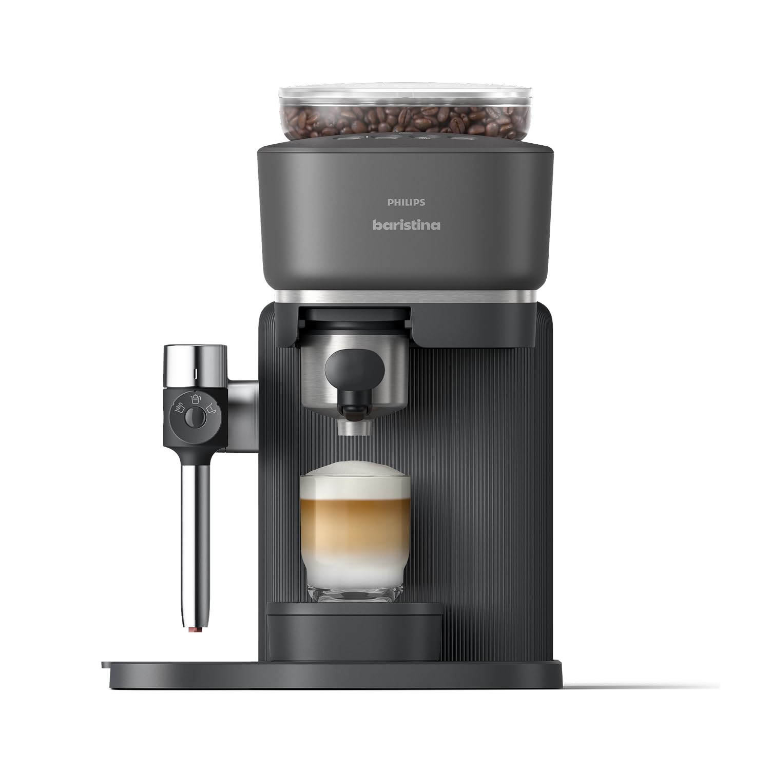 Philips Baristina, machine expresso avec broyeur, mousseur lait intégré, 16 bars