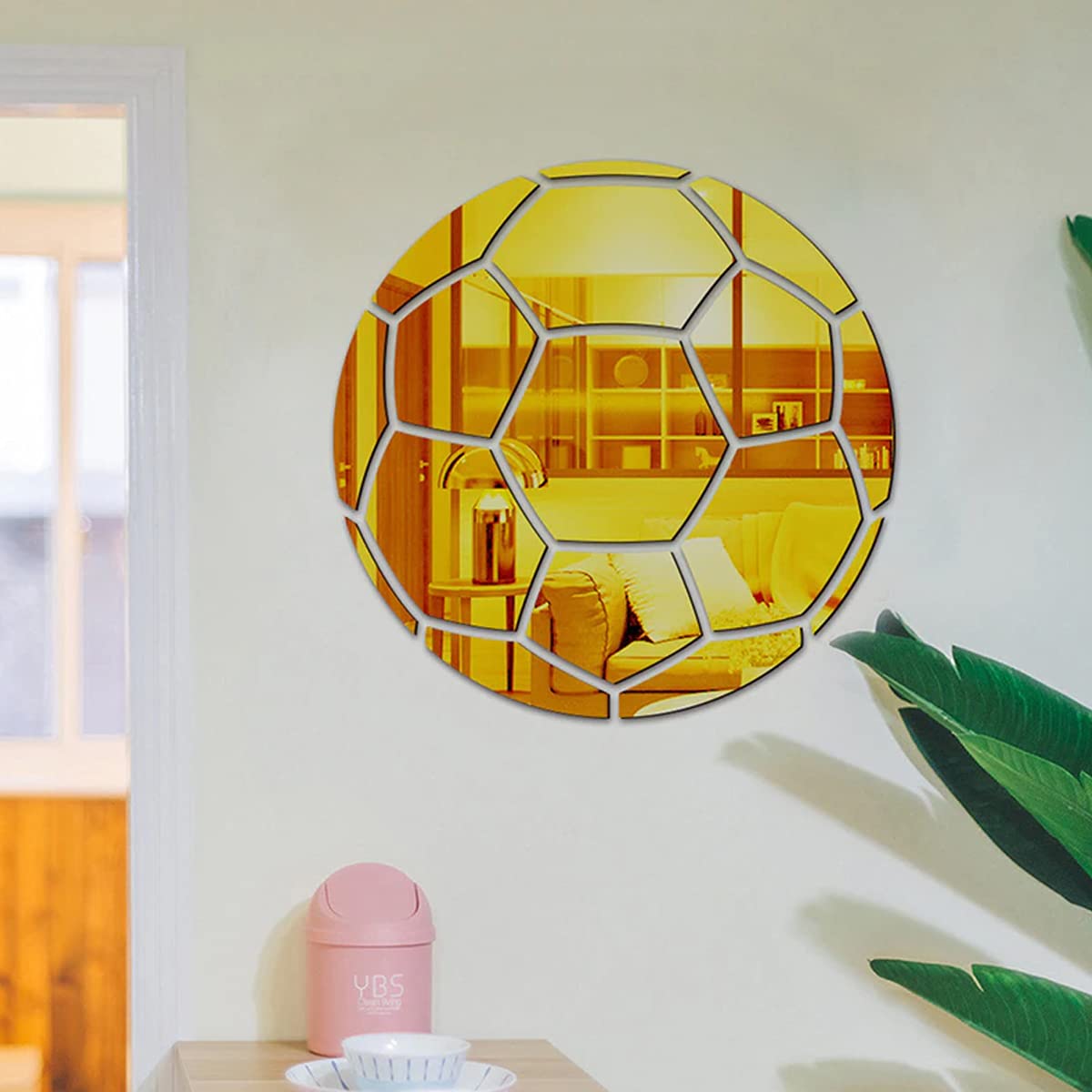 Incrizma Football Wall Stickers Decor Acrylic Mirror Sticker Self Adhesive DIY Home Decor Gym Sports Ball Game (Football Wall Decor, Gold) (B09H323ZW3) Amazon Price History, Amazon Price Tracker
