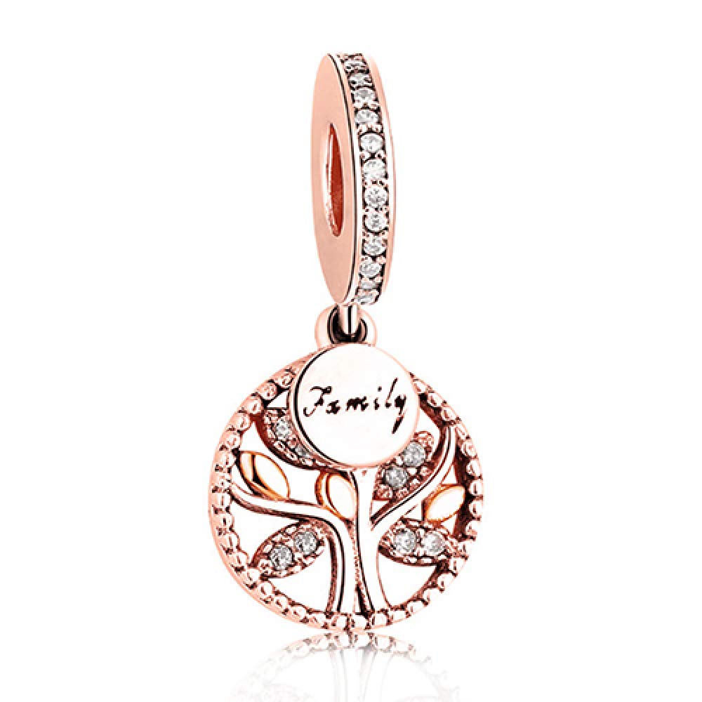 CGCSYZ 925 Sterling Silver Charm Rose Gold Pink Ladybird Charm Fit Bracelet Beads for Jewelry Making (PY1183)