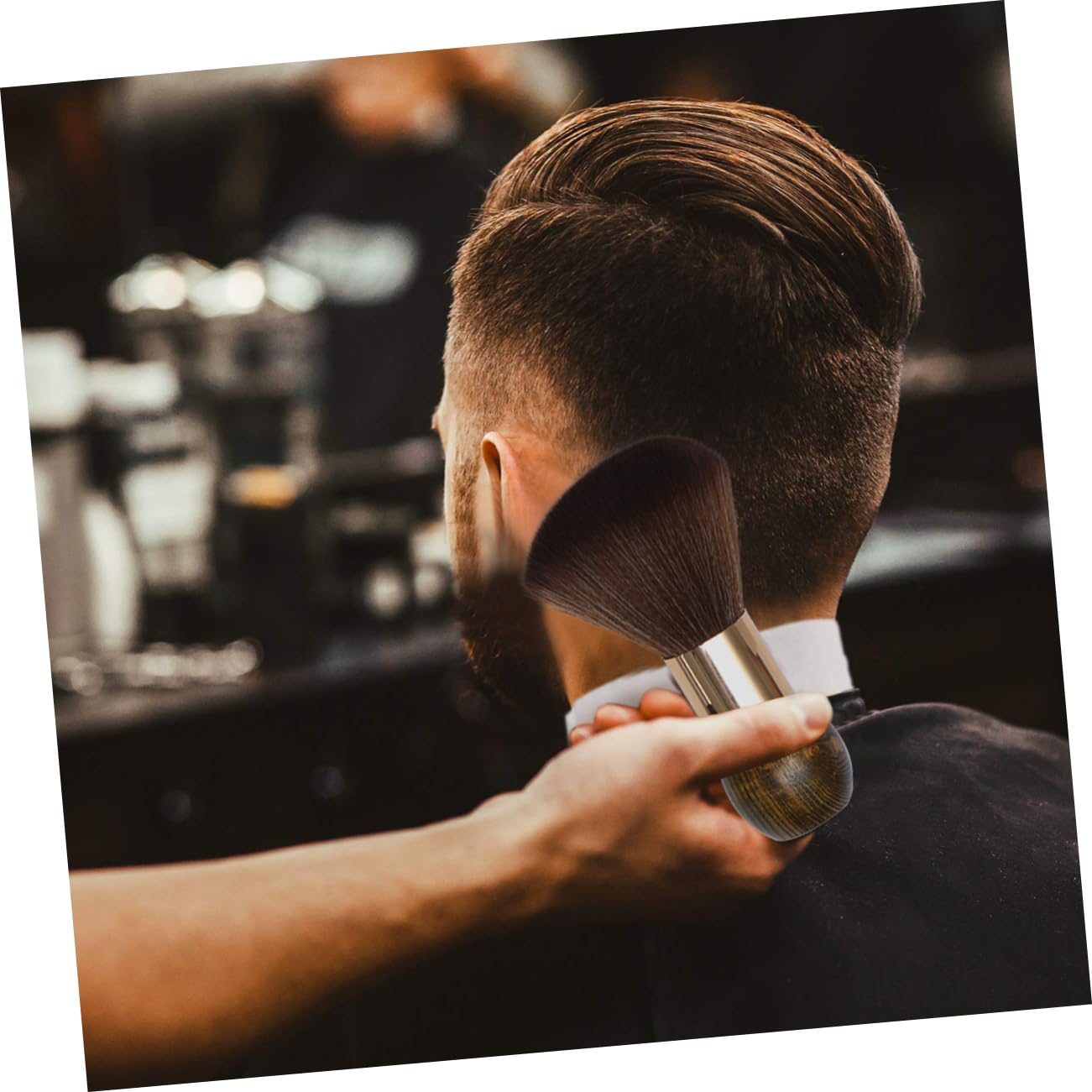 Housoutil Cape de Coiffure Cape avec Brosse Plumeau pour Cou Kit Outils de Coupe de Cheveux
