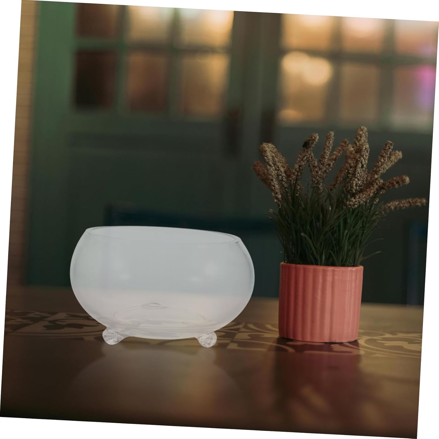 Fish Bowl Glass Terrarium Planter for Betta Fish and Aquatic Plants Unique Round Vase for Home Office Decor Easy Maintenance and Elegant Design