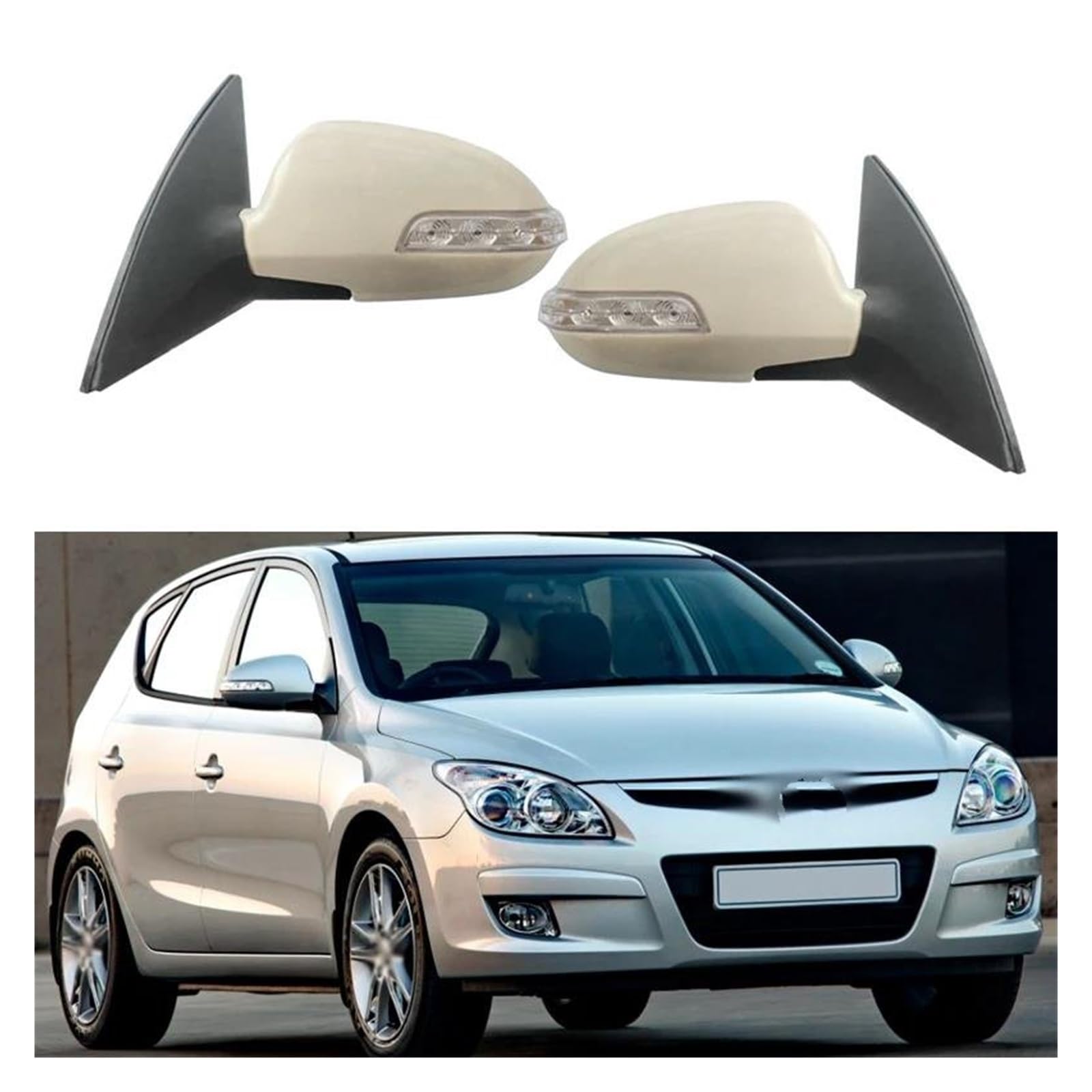 Espejos retrovisores completos Para Hyundai I30 2009-2012 Con Calefacción Y Plegado Automático Electrónico Lente Vidrio Señal Giro Conjunto Espejo Retrovisor Lateral Puerta Ala Derecho-ESPEJO COMPLETO