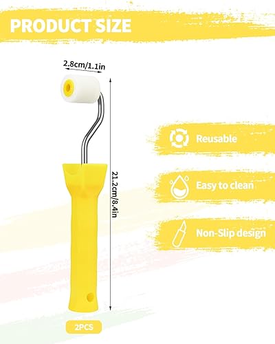 Miniatura 2 de 2 rodillos de pintura de espuma para retoque de bordes o esquinas, extra pequeños, herramienta de pintura para resultados de pintura profesional,