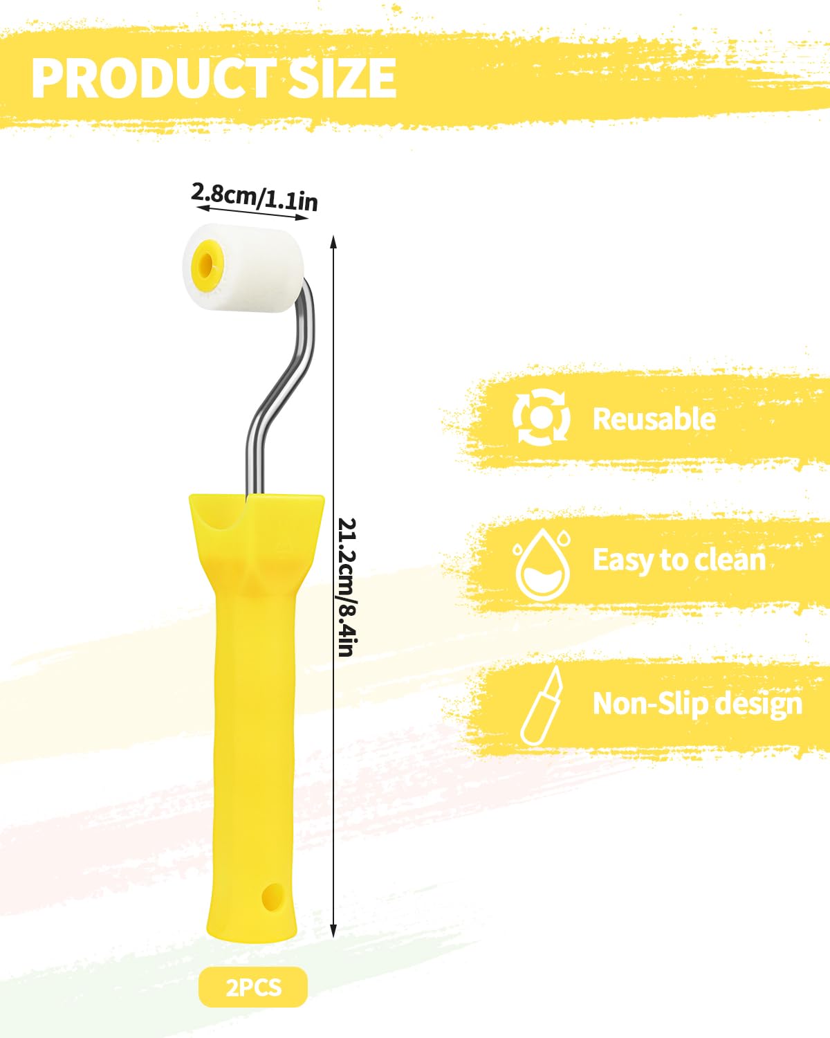 Mini Paint Rollers - Touch Up & Trim -2 Mini Paint Rollers - Touch Up & Trim -2