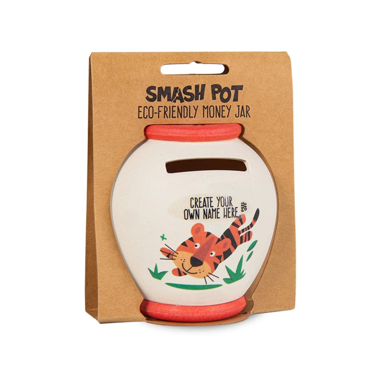 History & Heraldry Various Personalised Bamboo Smash Pot Money Box (Lion Tiger Blank With Sticker)