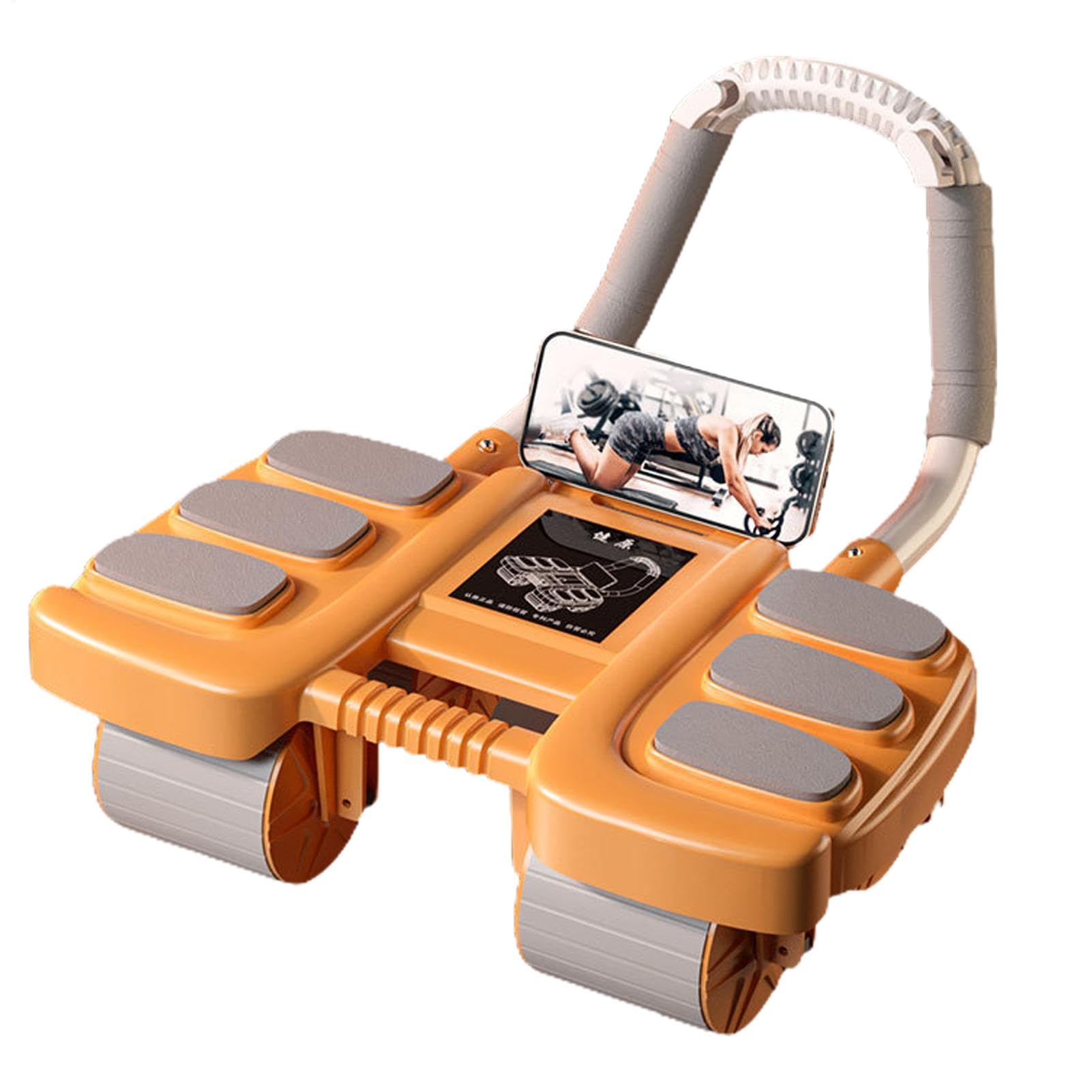 Automatic Rebound Abdominal Roller, 4 Wheel Abdominal Roller, Ab Roller Wheel With Elbow Support, Sports Sliders For Core Trainer Gym Automatic Rebound Elbow Support With Built-in Phone Holder