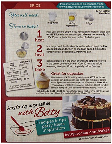 Image of Betty Crocker Super Moist Spice Cake Mix, 15.25 oz (Pack of 6)
