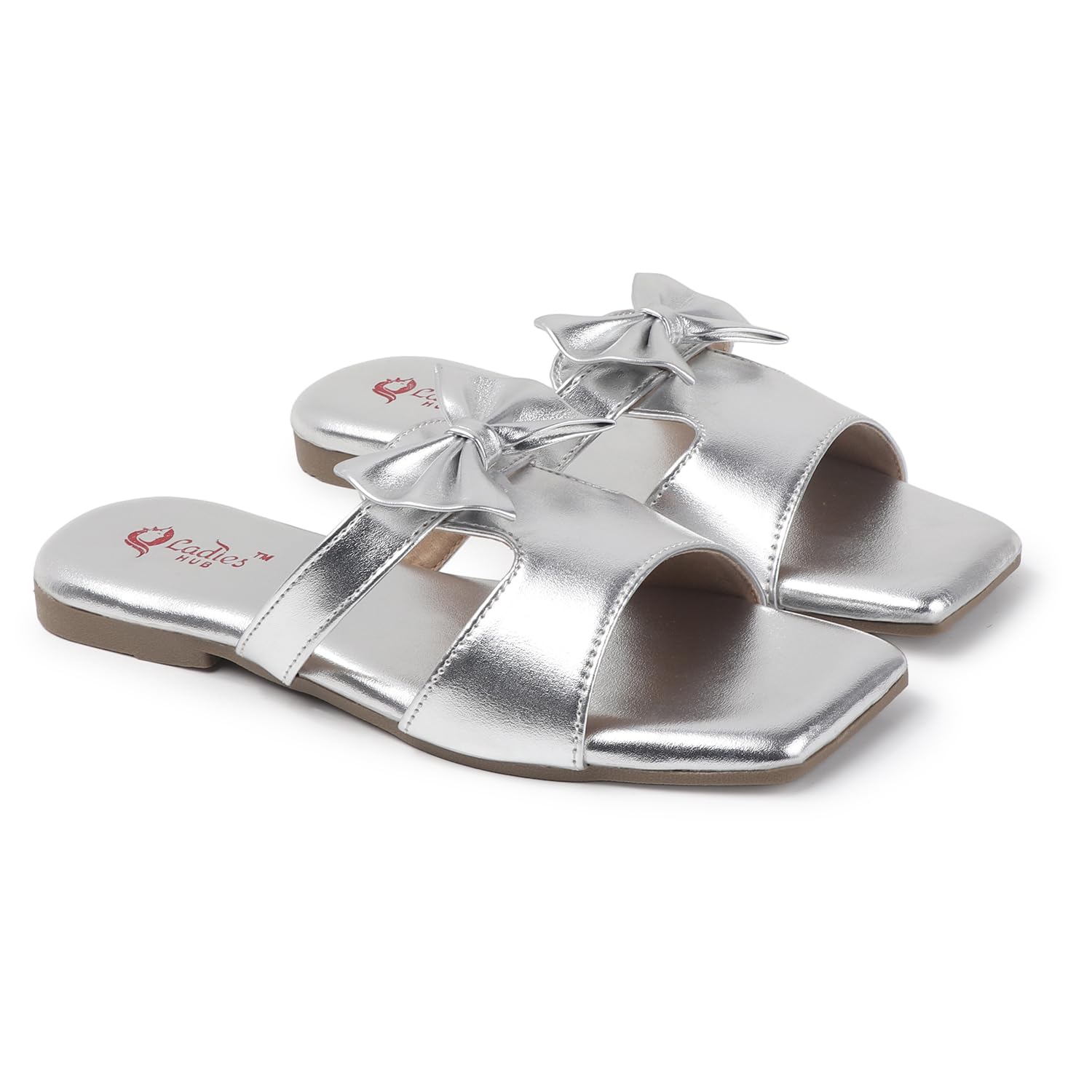Stylish Women's Open Toe Flat Sandals & Fancy Slip-On Slippers with Soft Cushioned Footbed, Bow Tie Design-image-45