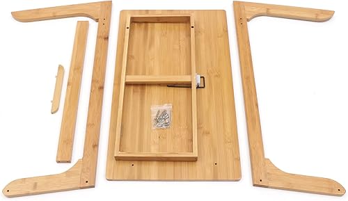 Miniatura 8 de Mesa de bambú de ángulo ajustable, soporte para computadora portátil, mesa inclinable, escritorio, sofá, cama, mesa auxiliar adecuada para
