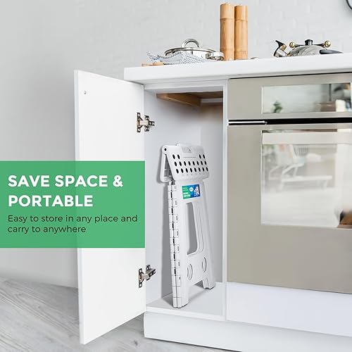 Miniatura 83 de Dyforce Taburete plegable de 9 pulgadas, taburete para niños, taburetes resistentes para adultos, taburetes de pie compactos, taburetes ligeros para