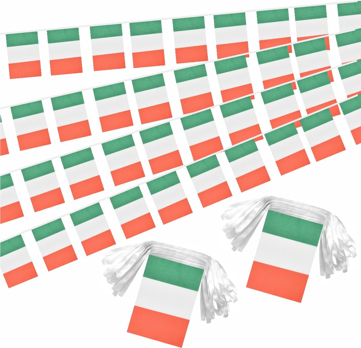 2 Pack Italian Flag Banner String Small Mini 66 Feet 60 Pcs Italy Hanging Flags Decoration