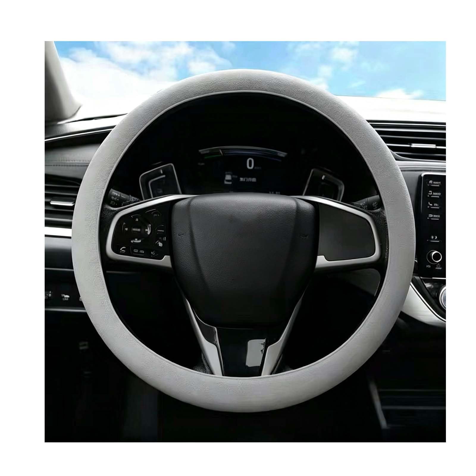 LKILFUWX for Renault Twingo III/5-türer (ab Bj.2019 (Facelift)) Steering Wheel Cover, Non-slip Silicone Steering Wheel Protector, Soft Elastic Grip Wheel, Car Interior Accessories,B