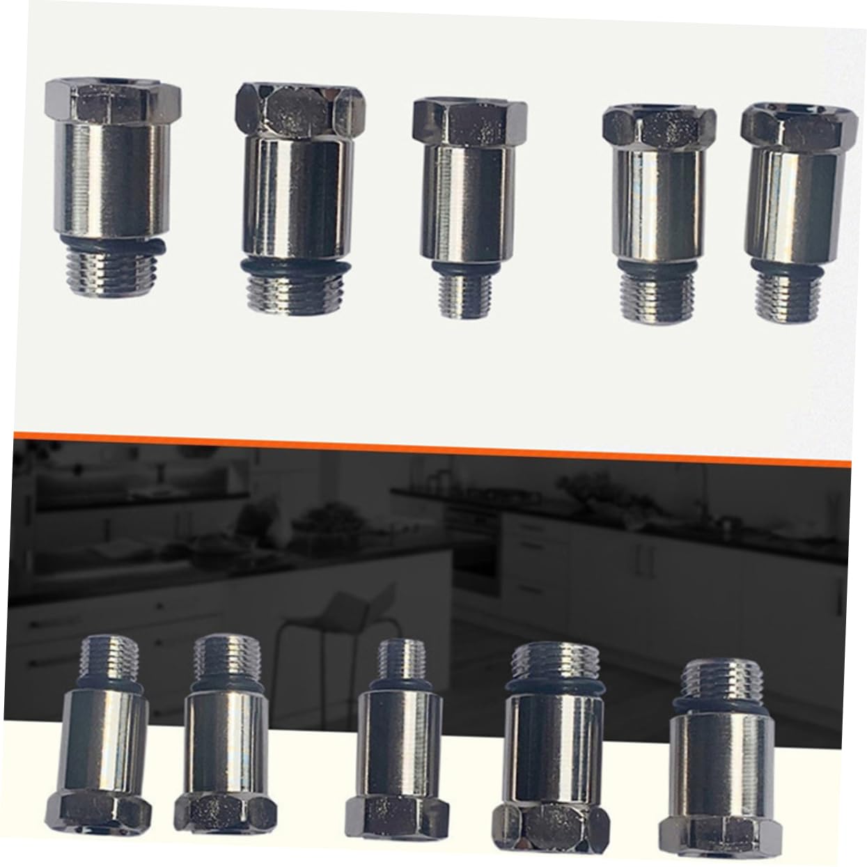 PartyKindom Kit Comprobador de Compresión para Motor de Gasolina, Medidor de Cilindro 0-300 Psi, Válvula de Retención y Adaptadores Roscados