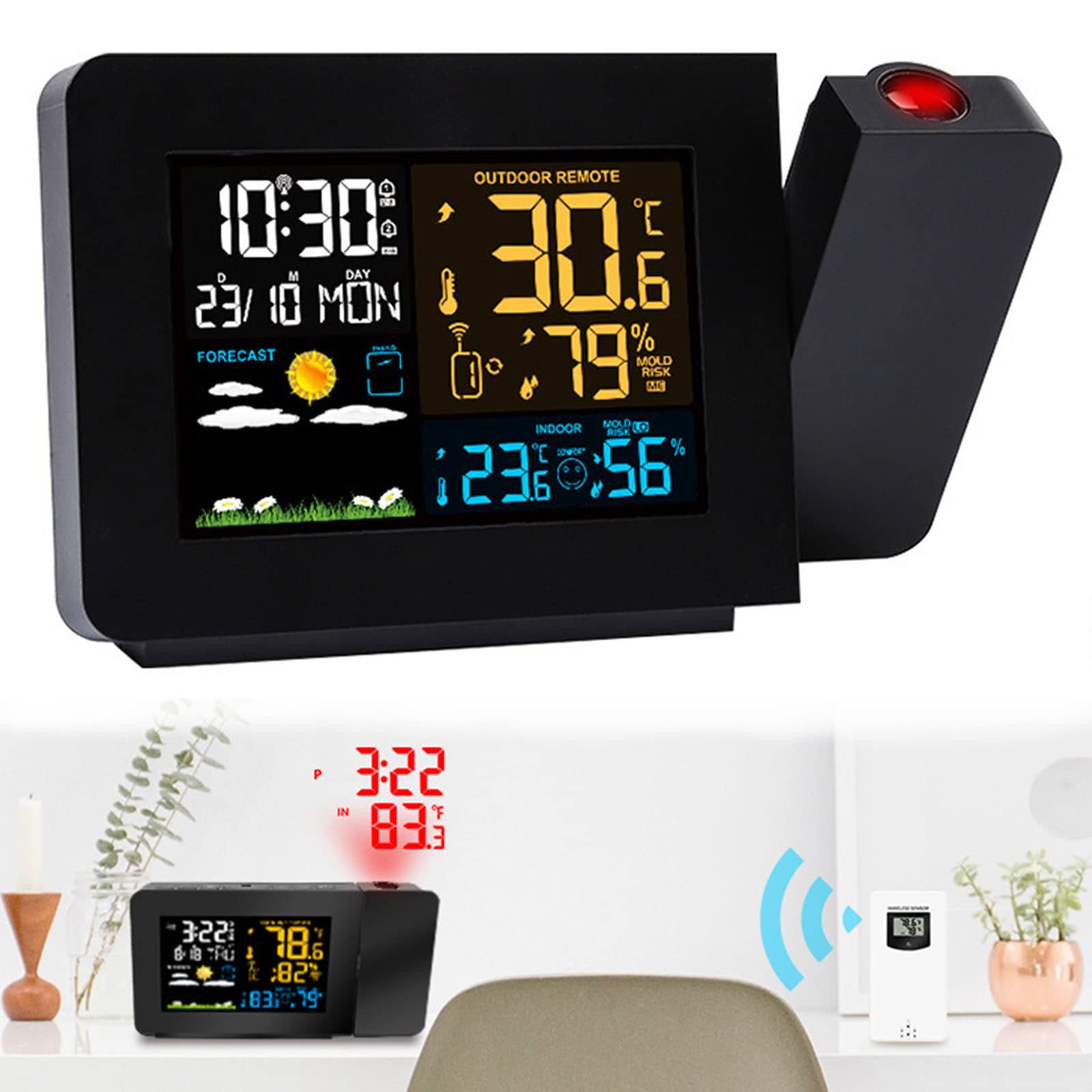 Amazon.co.jp: ベッドルームの天井に投影されるプロジェクター目覚まし