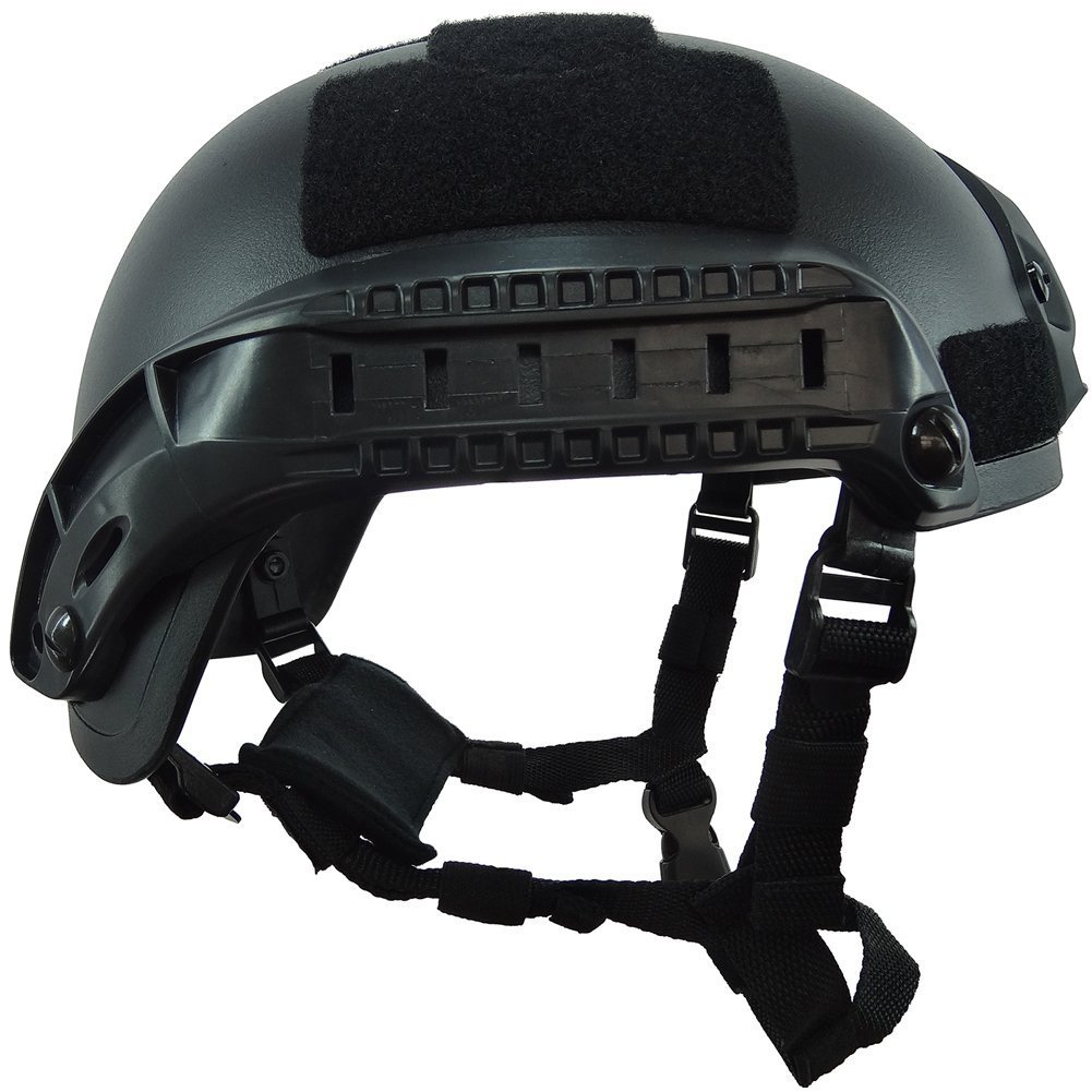 ATAIRSOFT Mich 2001 Style Casque de Protection de Combat avec Côté Rail & NVG Montage pour Airsoft Tactique Paintball Militaire Armée Chasse Noir