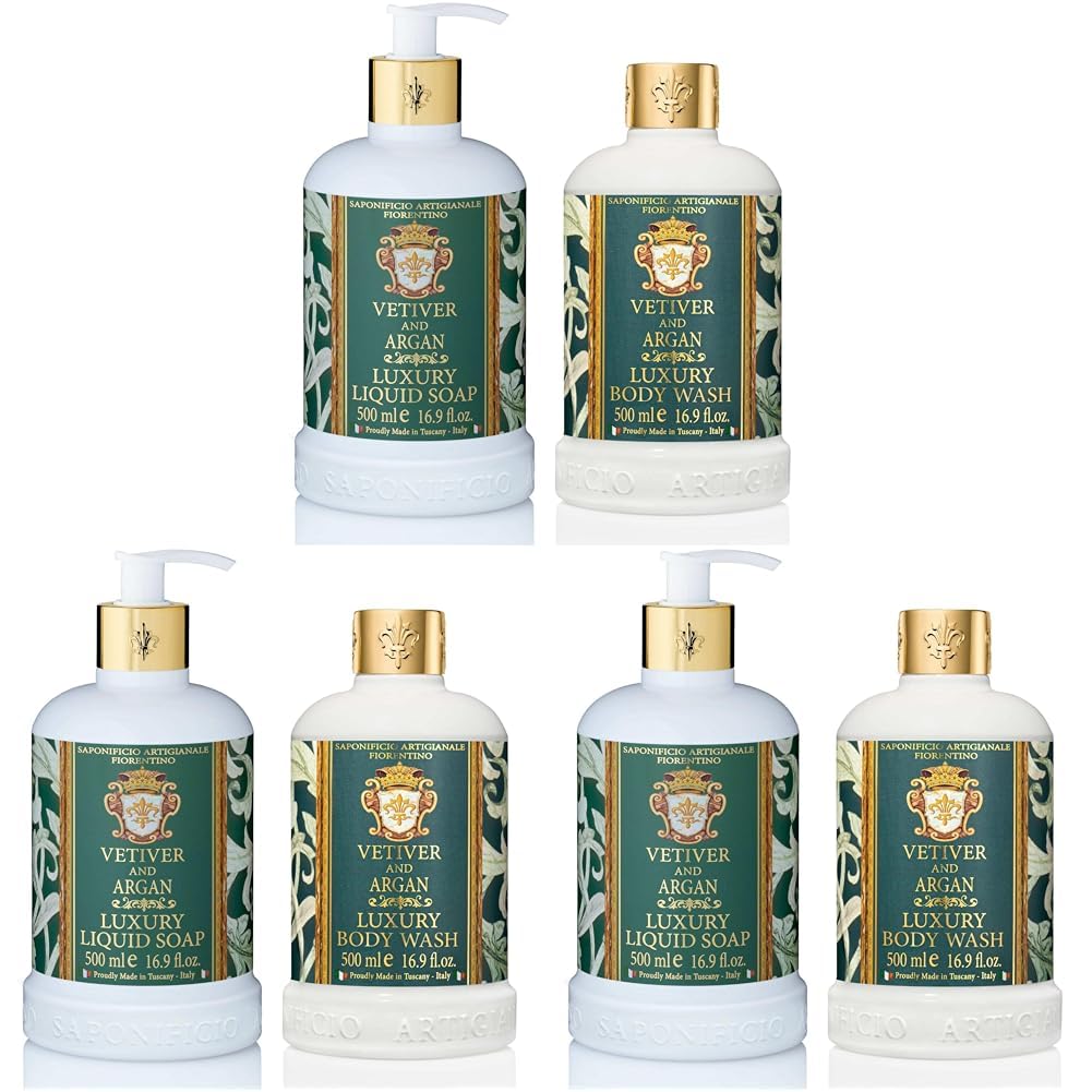 Saponificio Artigianale Fiorentino Sıvı Sabun 500 ml - Vetiver and Argan (3 paketi)