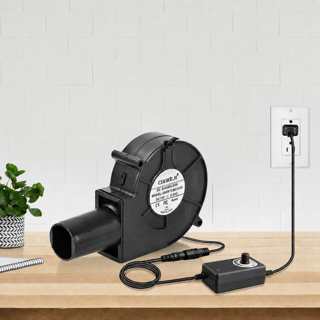 XOYO Blower fan 12v - 2.94A with Speed Controller Adapter | Brushless Blower With Speed Controller | Dual Ball Bearing Smooth running | DIY Cooling Ventilation Exhaust Projects-image-1