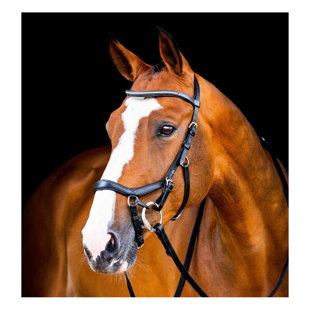 Horseware Micklem Diamante Competit Riendas, Unisex, Negro, Pony