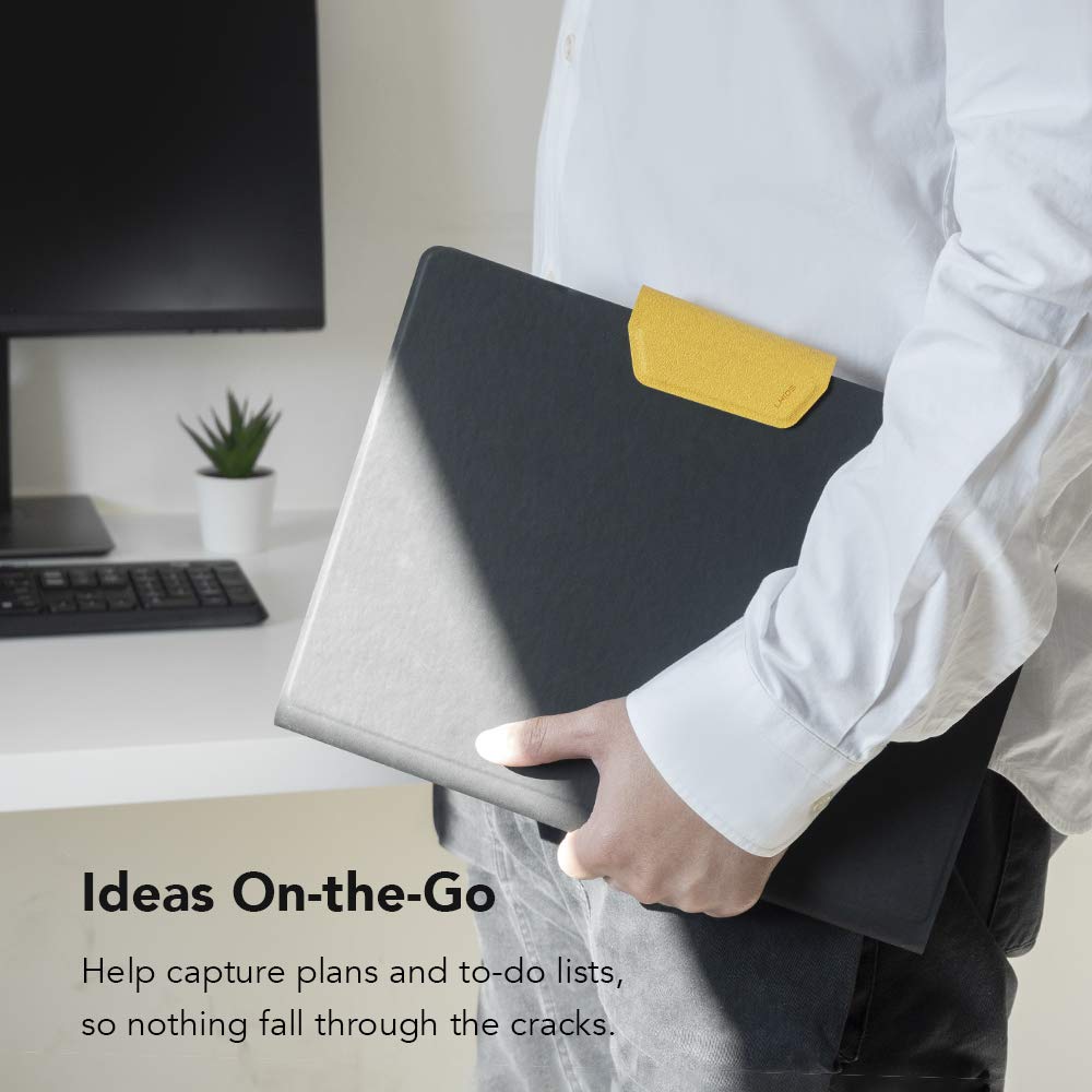 LHiDS Creatieve magnetische zakelijke portfolio CV Padfolio Organizer, A5 map met klembord, paperclip, schrijfblok, magnetische sluiting voor werk, school en meer, zwart