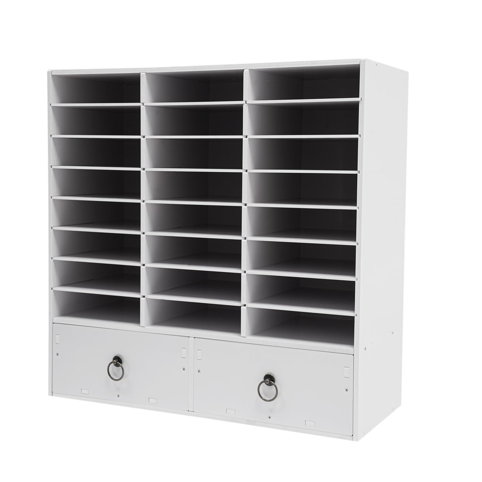 Aktenordner Büro Organizer 24 Fächer Veranstalter Schubladen Organizer Standregal Aufbewahrung für Büro Wohnzimmer Zeitschriften Bücher 71,5x30x70 cm