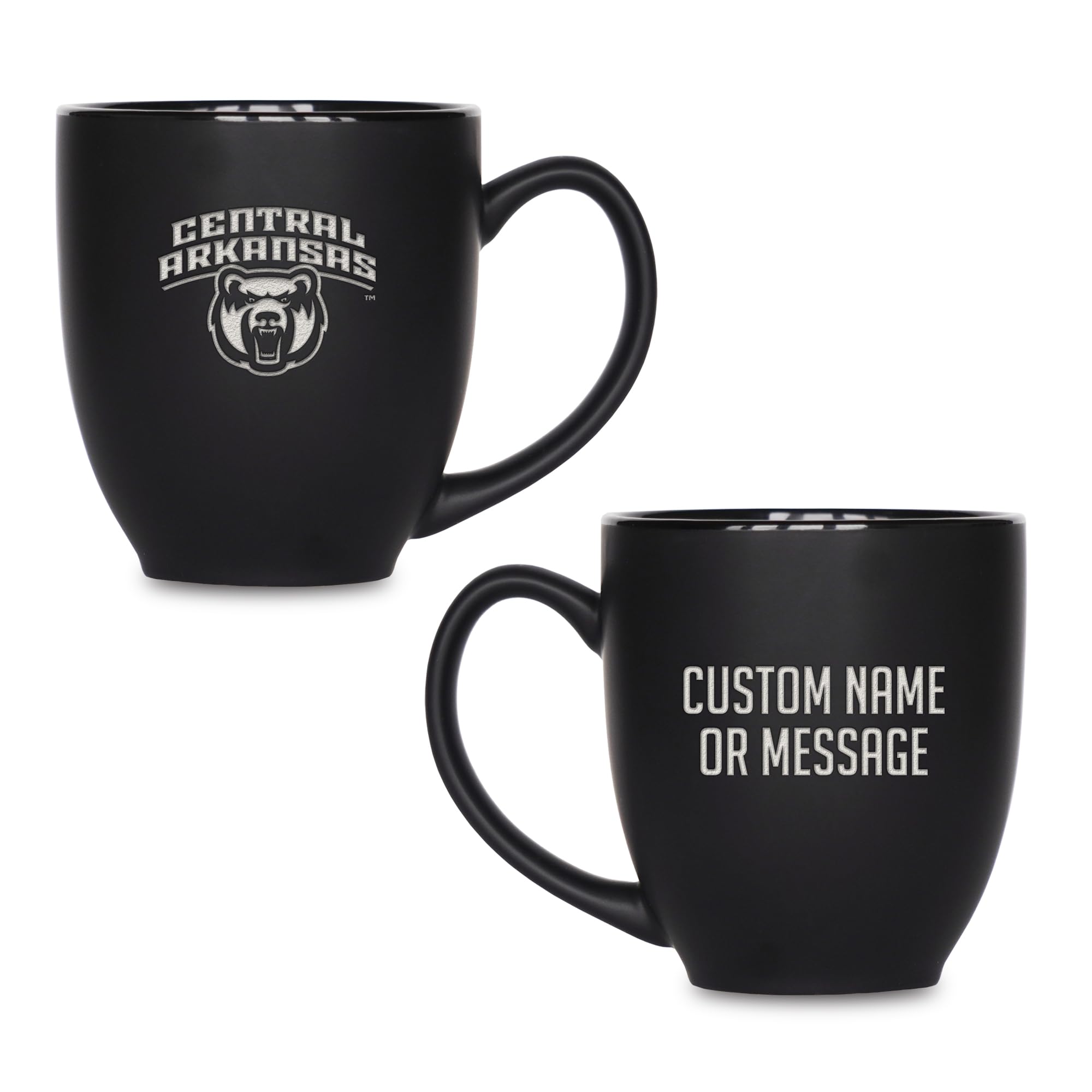 Rico Industries NCAA Primary 15-Oz Personalized Matte Black Bistro Mug - for Hot or Cold Drinks