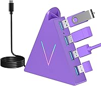 Vista 14 de Hub USB 3.0, torre de concentrador USB de 4 puertos, divisor USB de cable de 2 pies para laptop, PC, Xbox One, PS4, PS5, iMac, Surface Pro, XPS