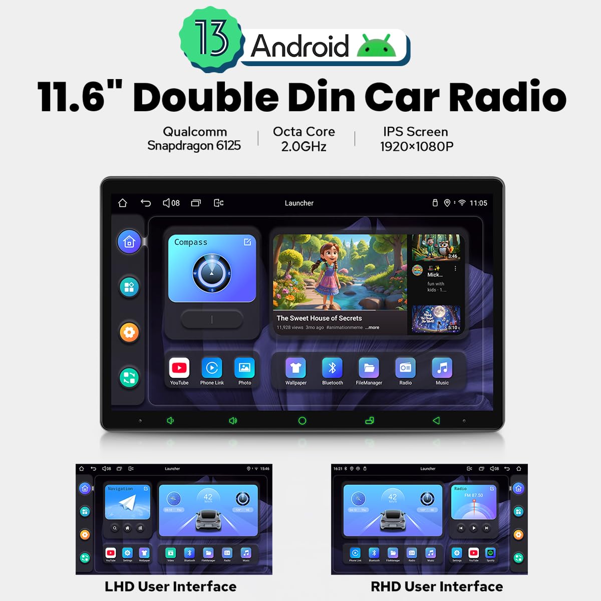 JOYING Android 11.6インチ カー ナビ アンドロイド 大画面 Amazon.com: Joying 11.6 Inch Double Din Car Stereo, Car Radio with