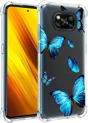 Funda para Poco X3 NFCPoco X3 ProPoco X3 Funda transparente para niñas y mujeres, TPU suave a prueba de golpes, funda protectora transparente para