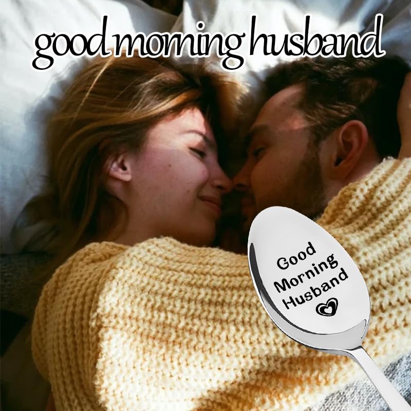Graviertes „Good Morning Wife“ Löffel-Geschenk – Aus Edelstahl, 19,5 Cm, Für Ehefrau/Geliebte