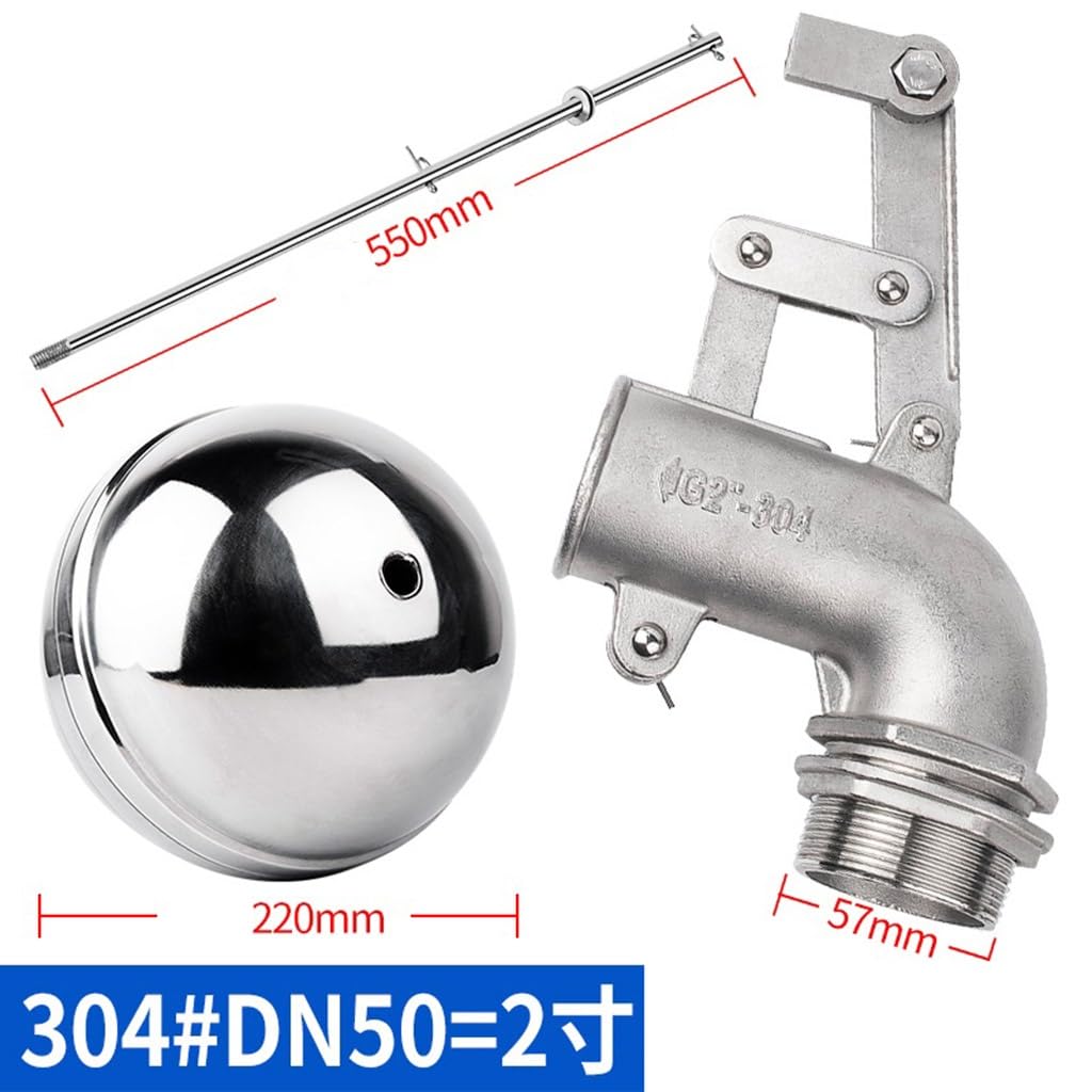 Válvula De Flotador De Codo De Acero Inoxidable, 1/2" 3/4" 1" 1-1/4" 2" Control De Flujo De Válvula De Bola Flotante De Codo De 90 Grados For Cisterna/tanque De Agua De Expansión, 1 Pieza(2")