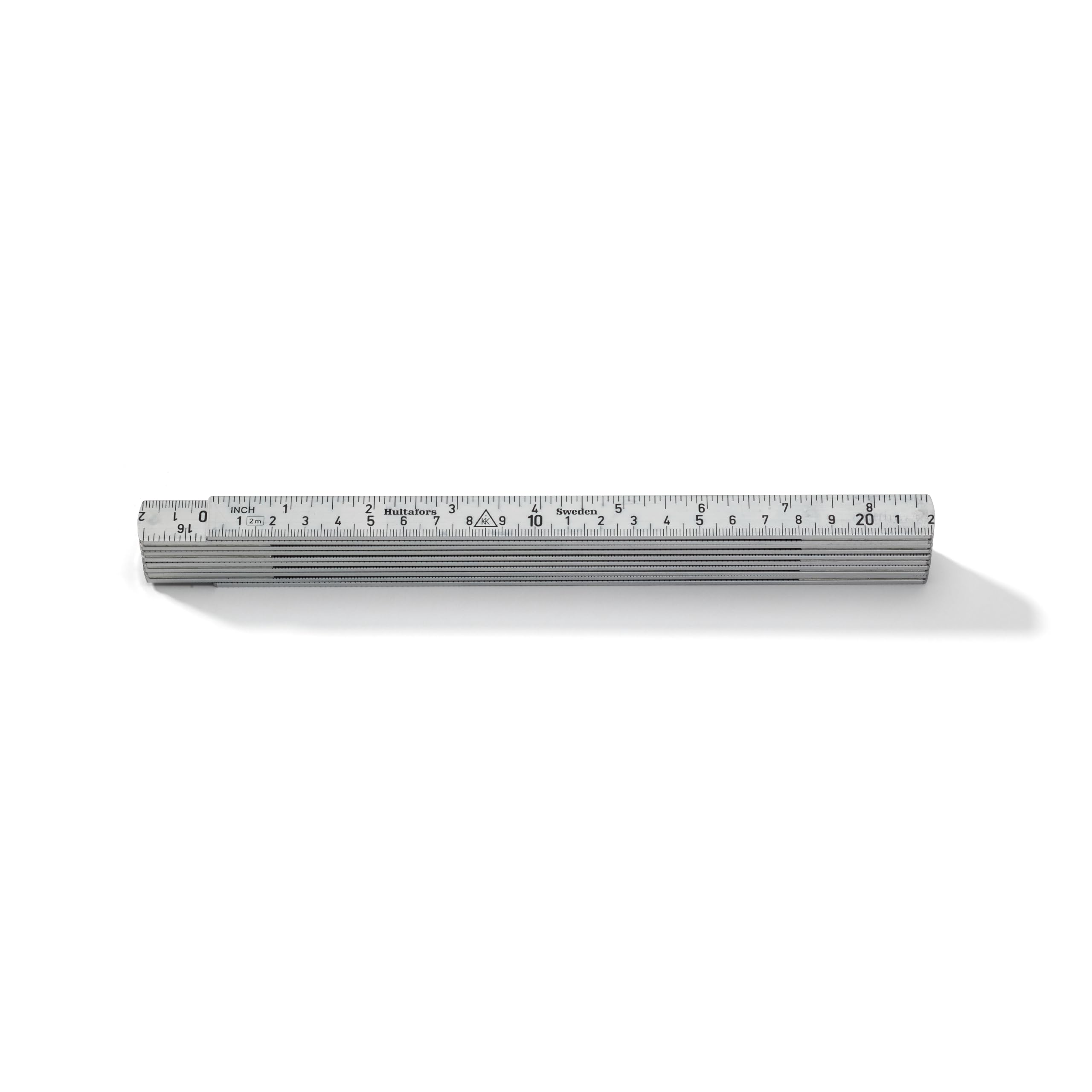 2 m aluminium folding rule with imperial and metric scales I Hultafors I Made in the EU I Metal rule with centimetre and inch scales I 2 metre aluminium ruler I 150203