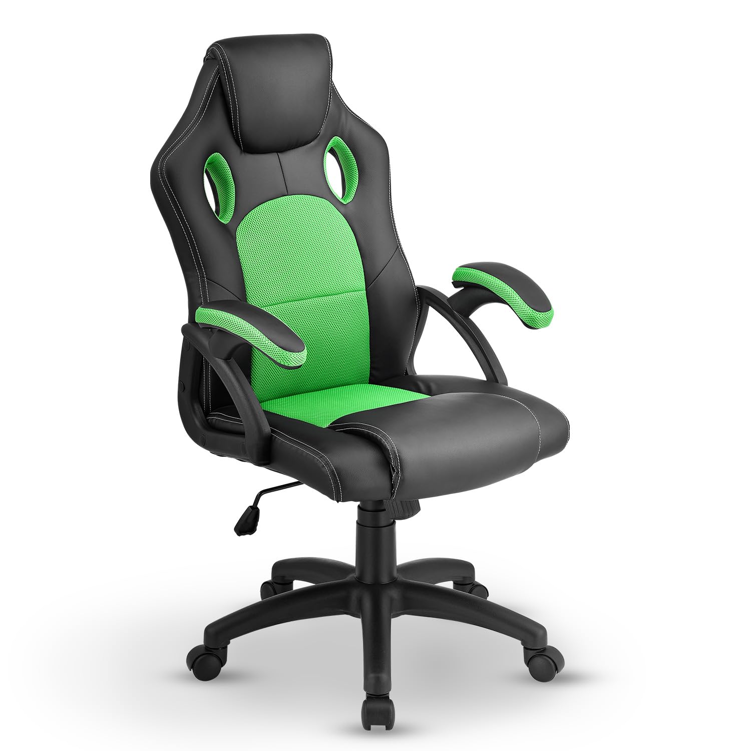 Juskys Racing Schreibtischstuhl Montreal – ergonomischer, höhenverstellbarer Gaming-Bürostuhl, grün