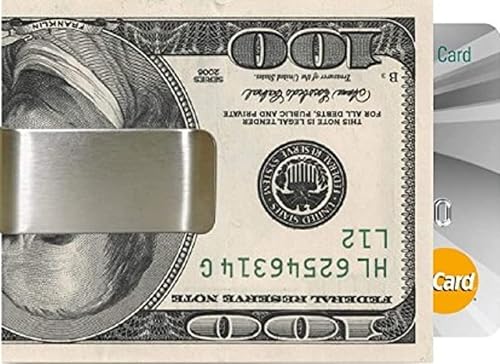 Vista 2 de Clip de metal de acero inoxidable para dinero en efectivo y tarjetas de crédito, clip de billete de latón, soporte para tarjetas de crédito, soporte