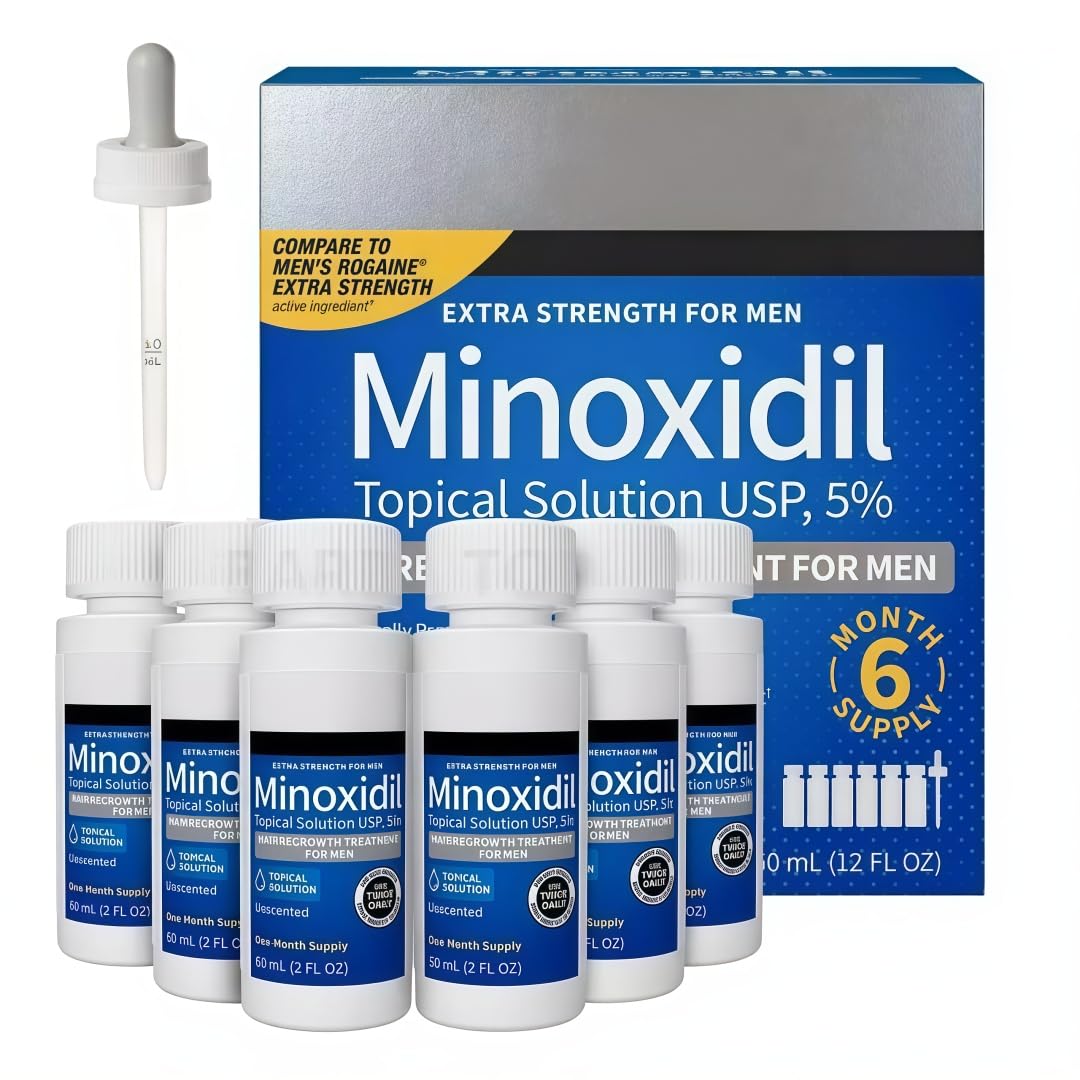 Minoxidil for Men 5 Extra Strength Topical Solution Liquid Hair Regrowth Treatment for Thinning Hair Hair Loss 6