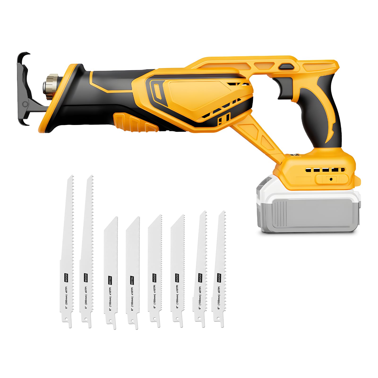 Photo 1 of *See Clerk Notes* CAMXTOOL Cordless Reciprocating Saw Compatible with Dewalt 20V Max Battery, Brushless Sawzall Electric Recip Saw with 8 Blades, 0-3500 RPM Speed, for Wood/Metal/PVC Cutting, No Battery