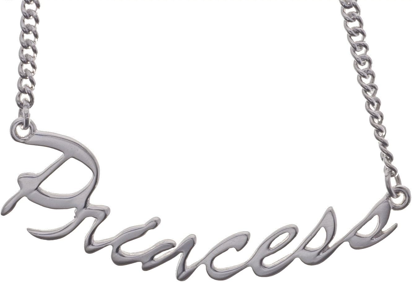 925 Sterling Silver Princess Pendant Necklace 18 Inches Adjustable