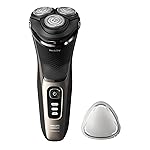 Philips Norelco Shaver 3000 Series, Wet and Dry Electric Shaver, P-Cap, Travel Pouch, Ash Gold, Model S3242/90