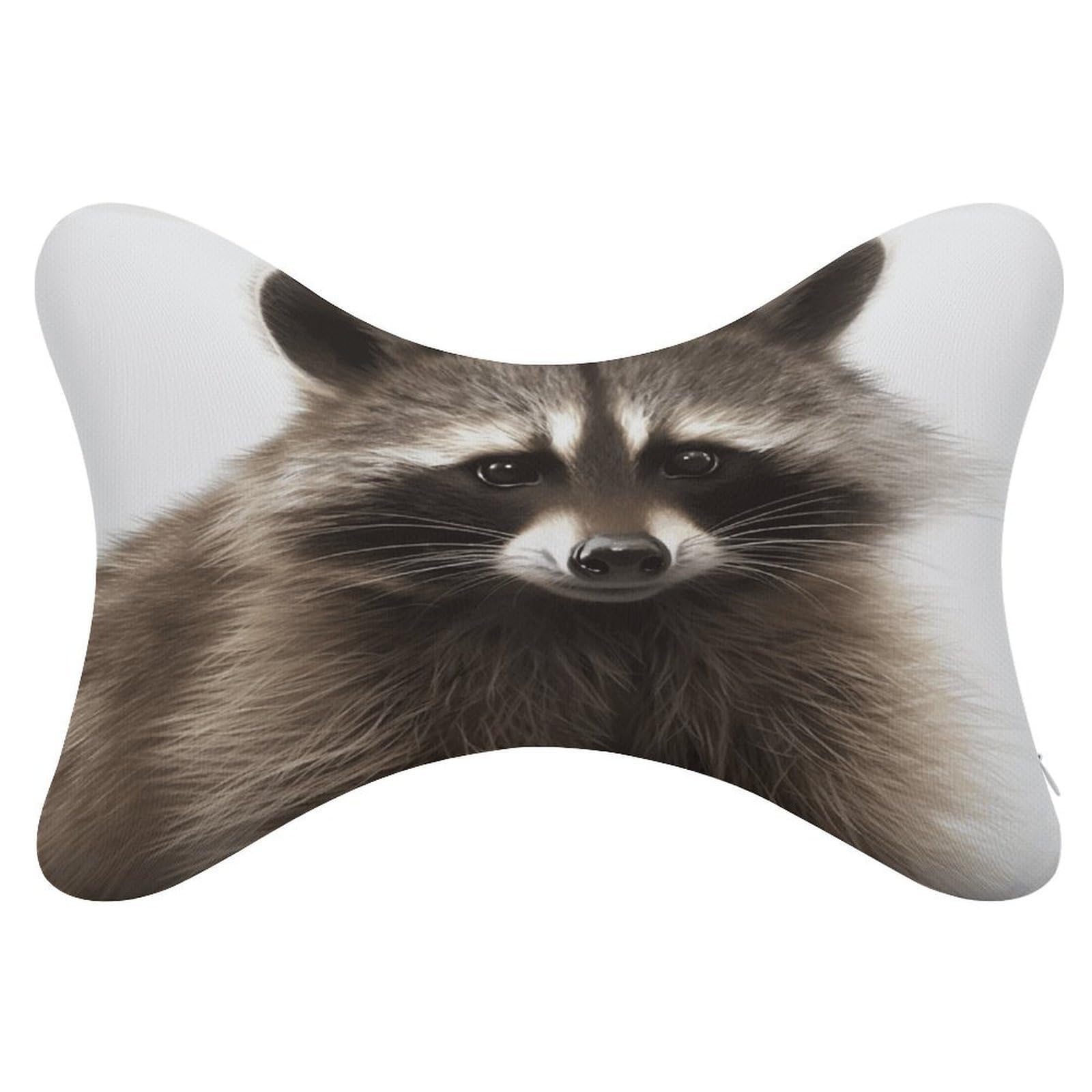 VstaDank Hairy Raccoon Car Neck Pillows 2 Pack Removable Ergonomic Cervical Support Pillow Fashion Cozy Bone Shaped Pillows Soft Car Headrest Pillow for Office Airplane Most Car