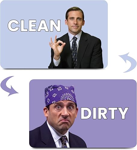 HSSPIRITZ The Office Michael Scott Prison Mike - Imán para lavavajillas con indicador de "Clean Dirty", doble cara con placa magnética de metal,