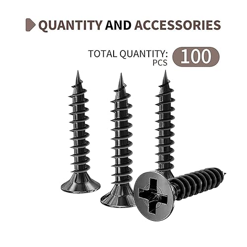 Miniatura 4 de Tornillos de madera M3 x 38 pulgadas, tornillos de chapa metálica Phillips Drive Tornillos pequeños, tornillos de madera pequeños de cabeza plana