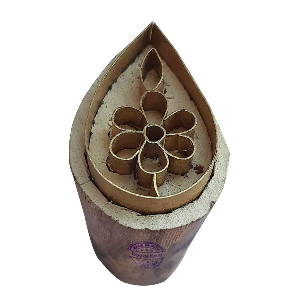 Royal Kraft Floral Brass Wooden Stamps for Block Printing on Clay, Pottery, Fabric Btag148