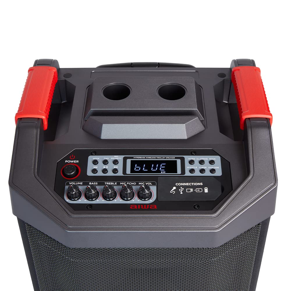 AIWA - KBTUS-710, TROLLEY PARTY SPEAKER 700 W, Bluetooth 5.0 portata 10m, TunerFM, porte USB/SD per Mp3 Recorder/Player, AUX in, 2 microfoni, batteria ric. durata 8 ore, AC adapter, telecomando