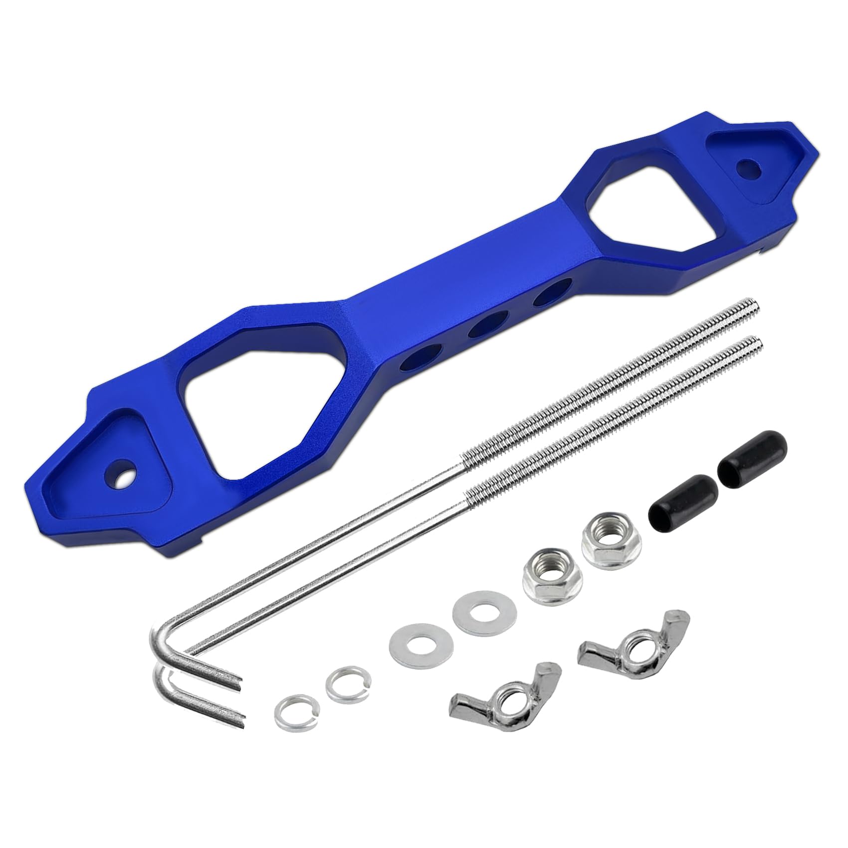 Heavy Duty Battery Hold Down Sets, Battery Bracket Mount, Billet Aluminum Battery Tie Down Bracket with Stainless Steel J Bolts, Car Accessories